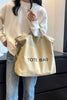 Minimalist Large Capacity Canvas Shoulder Tote Bag (3 COLORS) | ZENANA *LA LIVE PREORDER 1.1