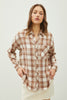 Mocha Plaid Flannel Button Up Shirt