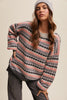 Striped Dot Multicolor Knit Sweater