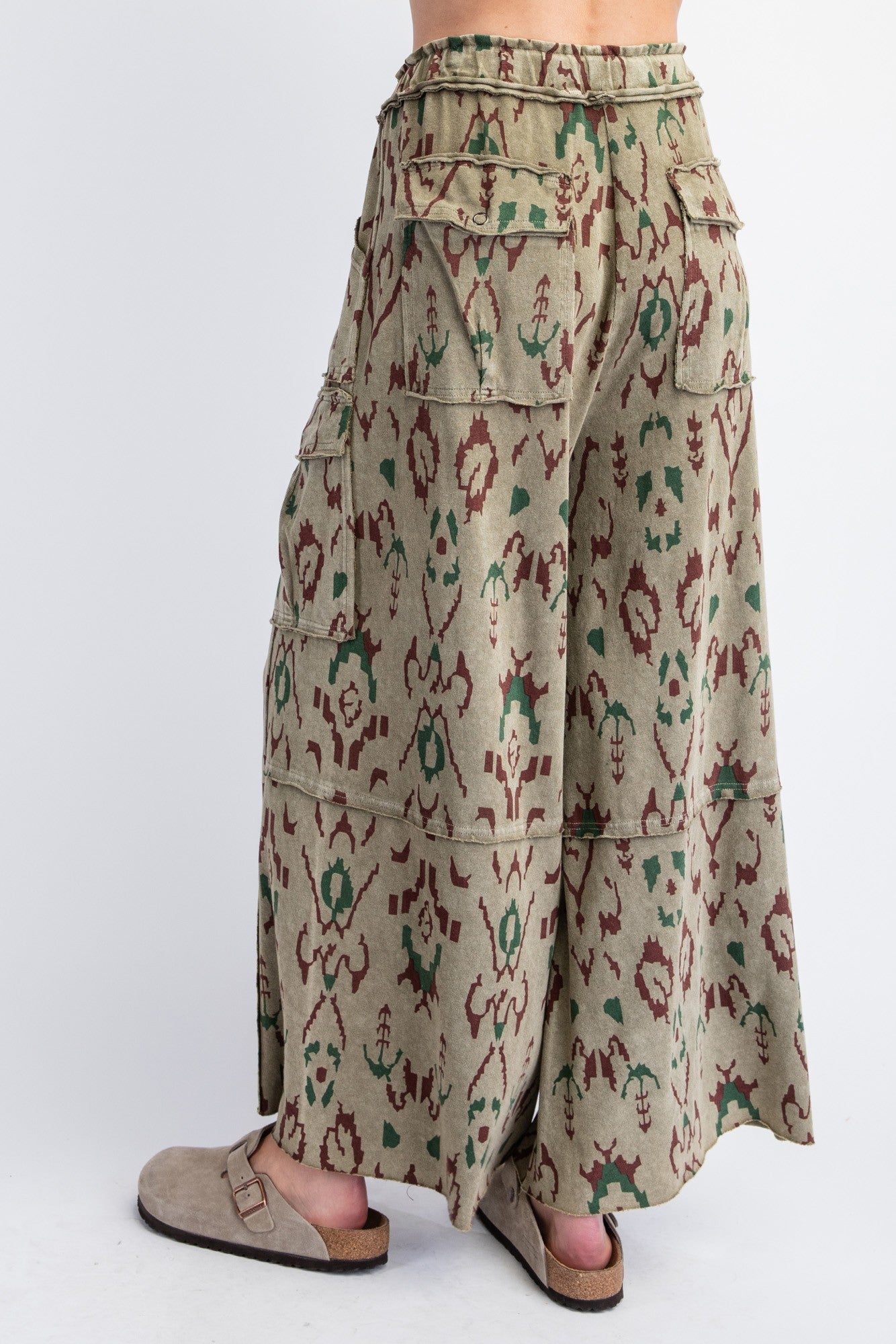 Ethnic Printed Mineral Cargo Pants