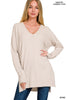 August Breeze Hi Low V-Neck Sweater