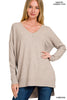 August Breeze Hi Low V-Neck Sweater