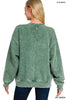 Acid Wash Oversized Fleece Pullover | ZENANA - Final Sale