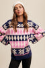 Navy Vintage Pattern Knit Sweater