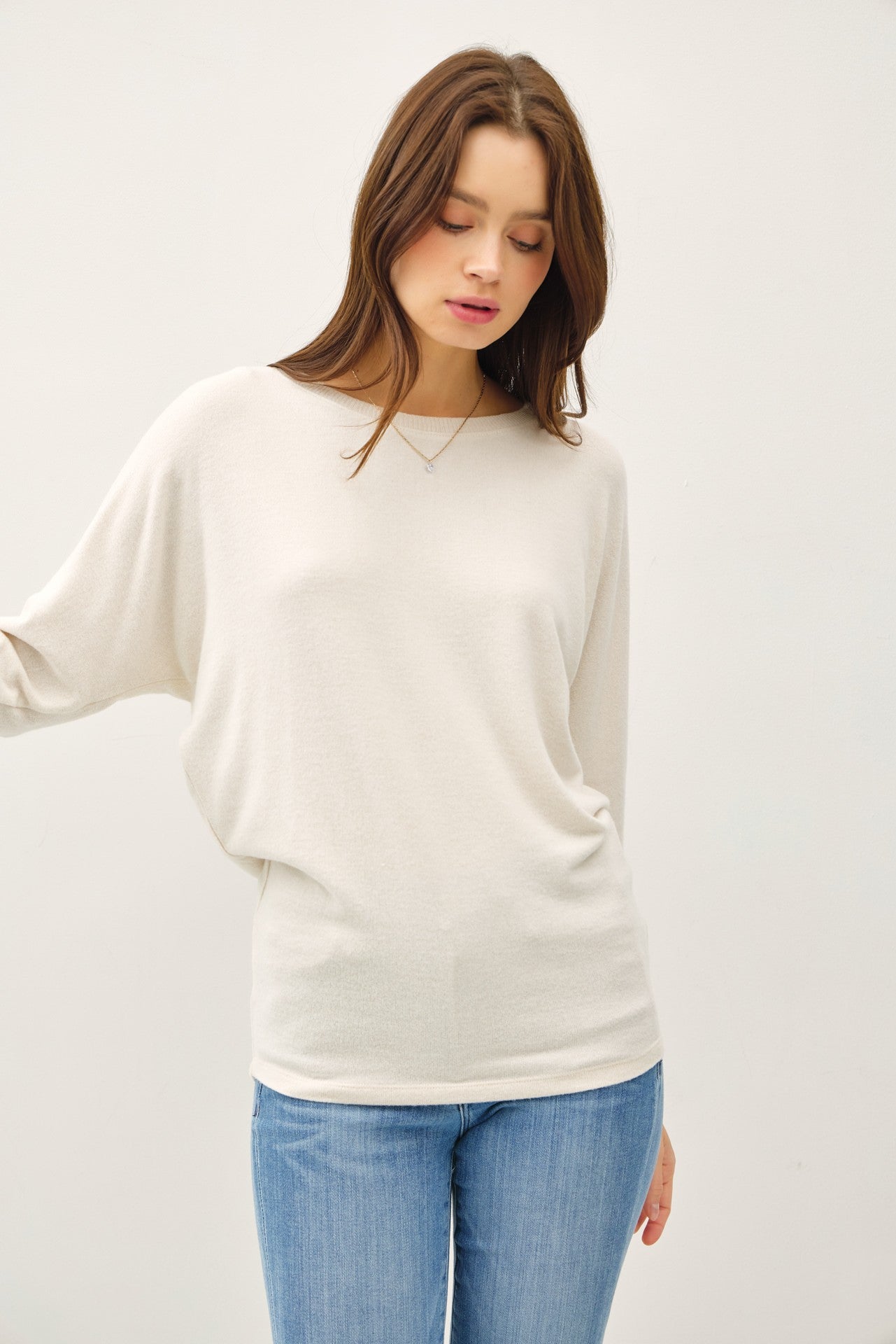 Basic Batwing Long Sleeve Top