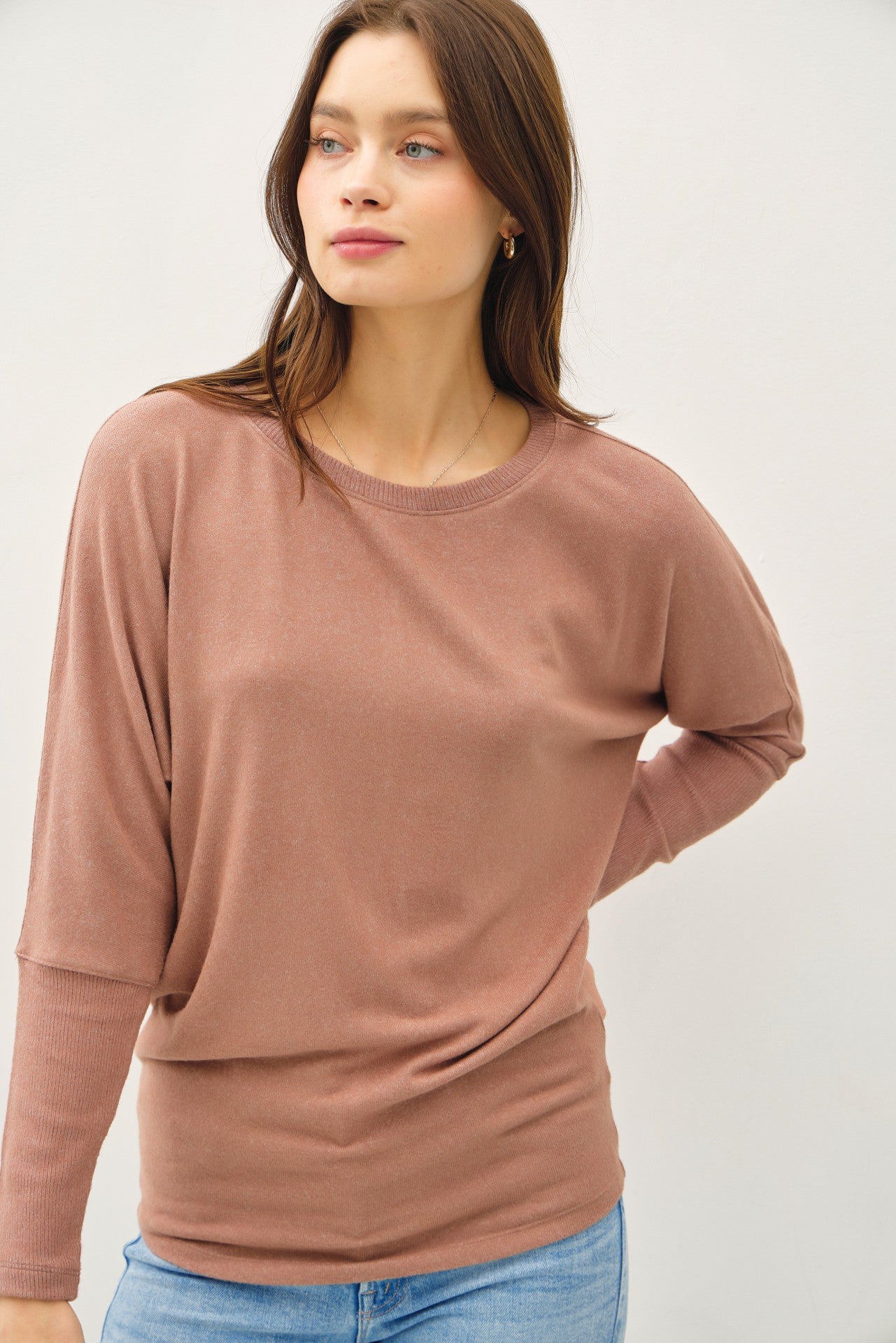 Basic Batwing Long Sleeve Top