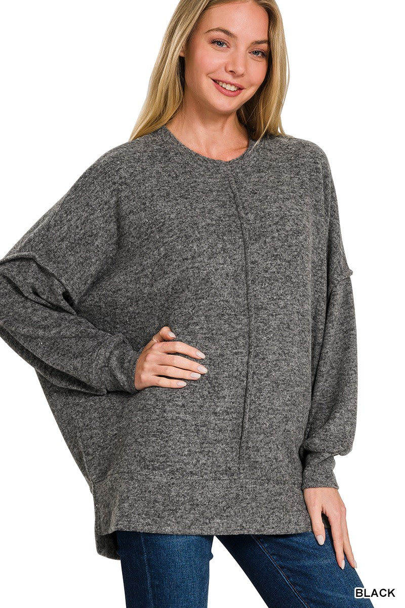 Brushed Melange Hacci Oversized Sweater Top**DEAL - COUPON EXCLUDED