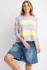 Lavender Striped Knit Sweater Top