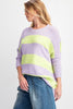 Lavender Striped Knit Sweater Top
