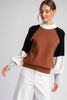 Terracotta Colorblock Mock Neck Sweater Top