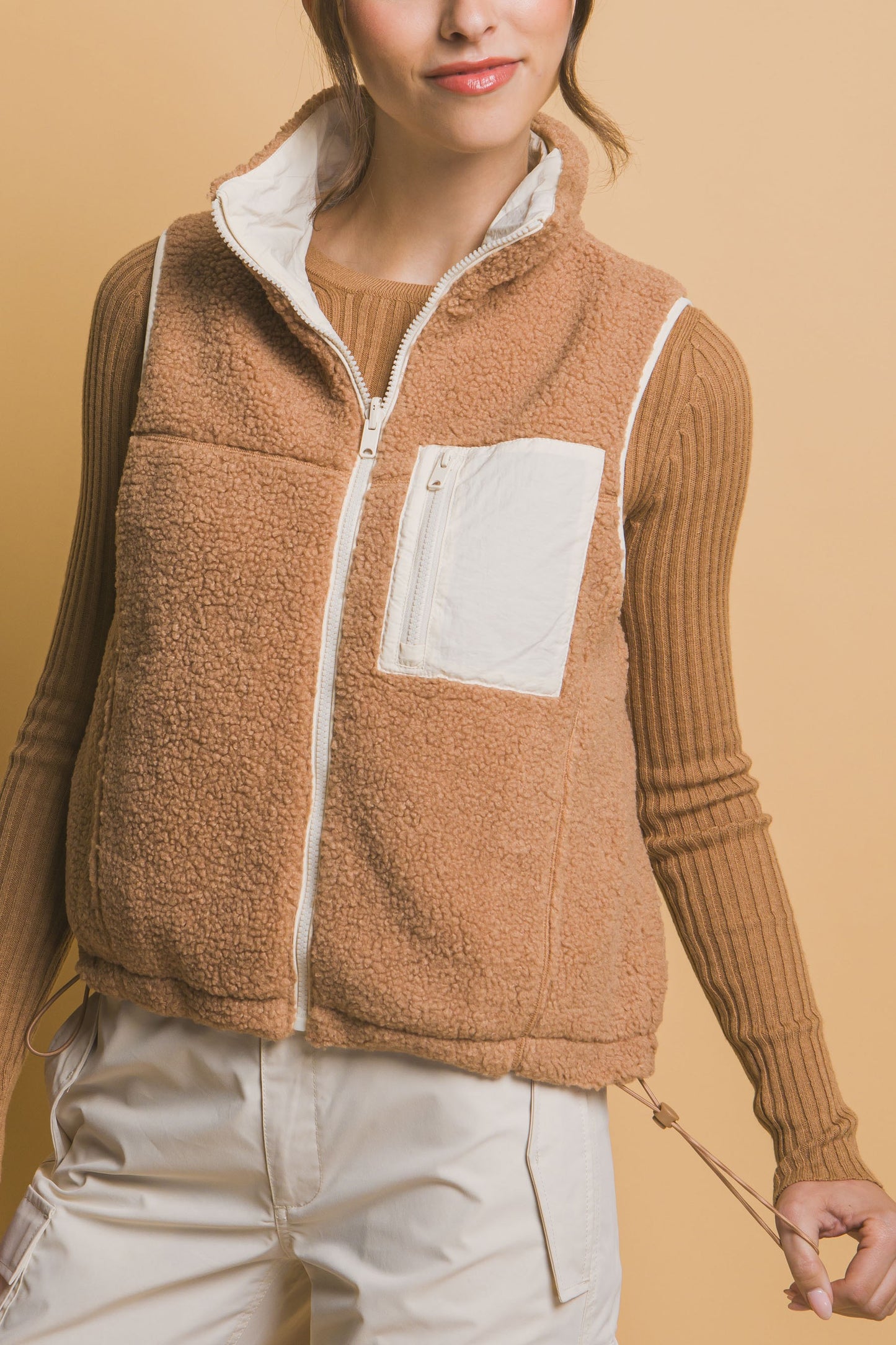 Reversible Fleece Vest With Side Pockets