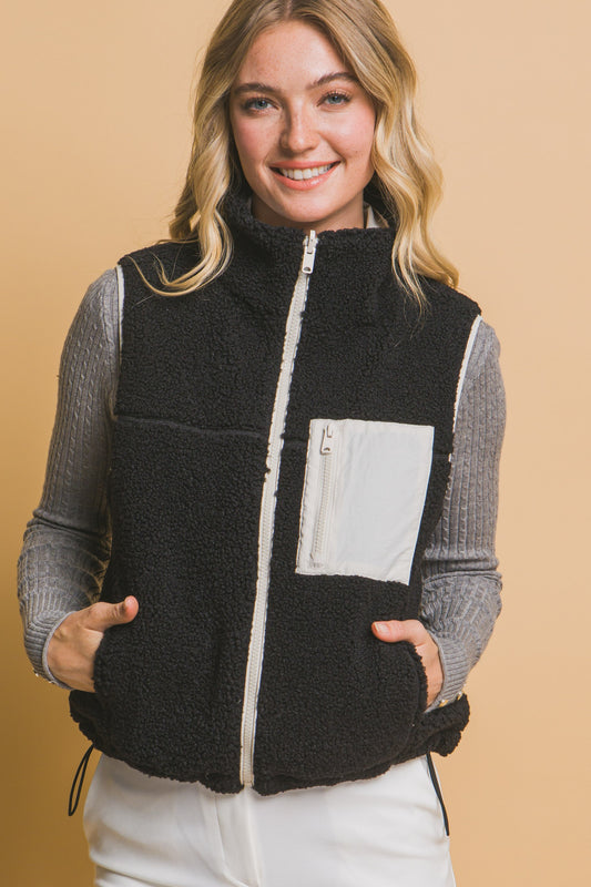 Reversible Fleece Vest With Side Pockets