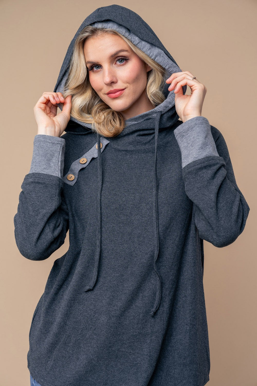 Charcoal Hooded Tunic - Final Sale