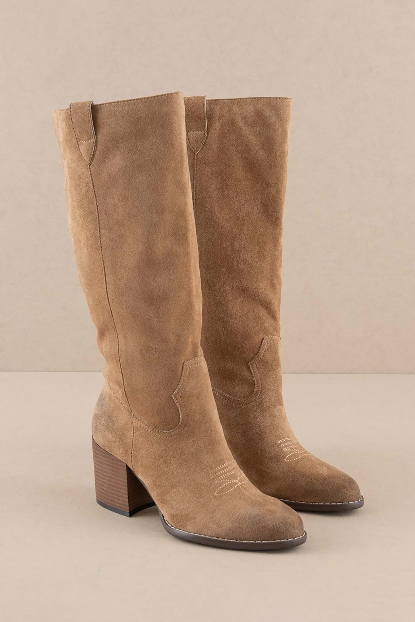 Latte Knee High Western Boot