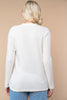 Ivory Half Button Up Long Sleeve Knit Top