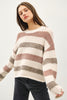 Chunky Crochet Knit Stripe Sweater