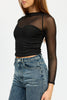 Black Sheer Ruched Top