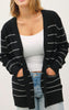 Classic Striped Open Front Cardigan