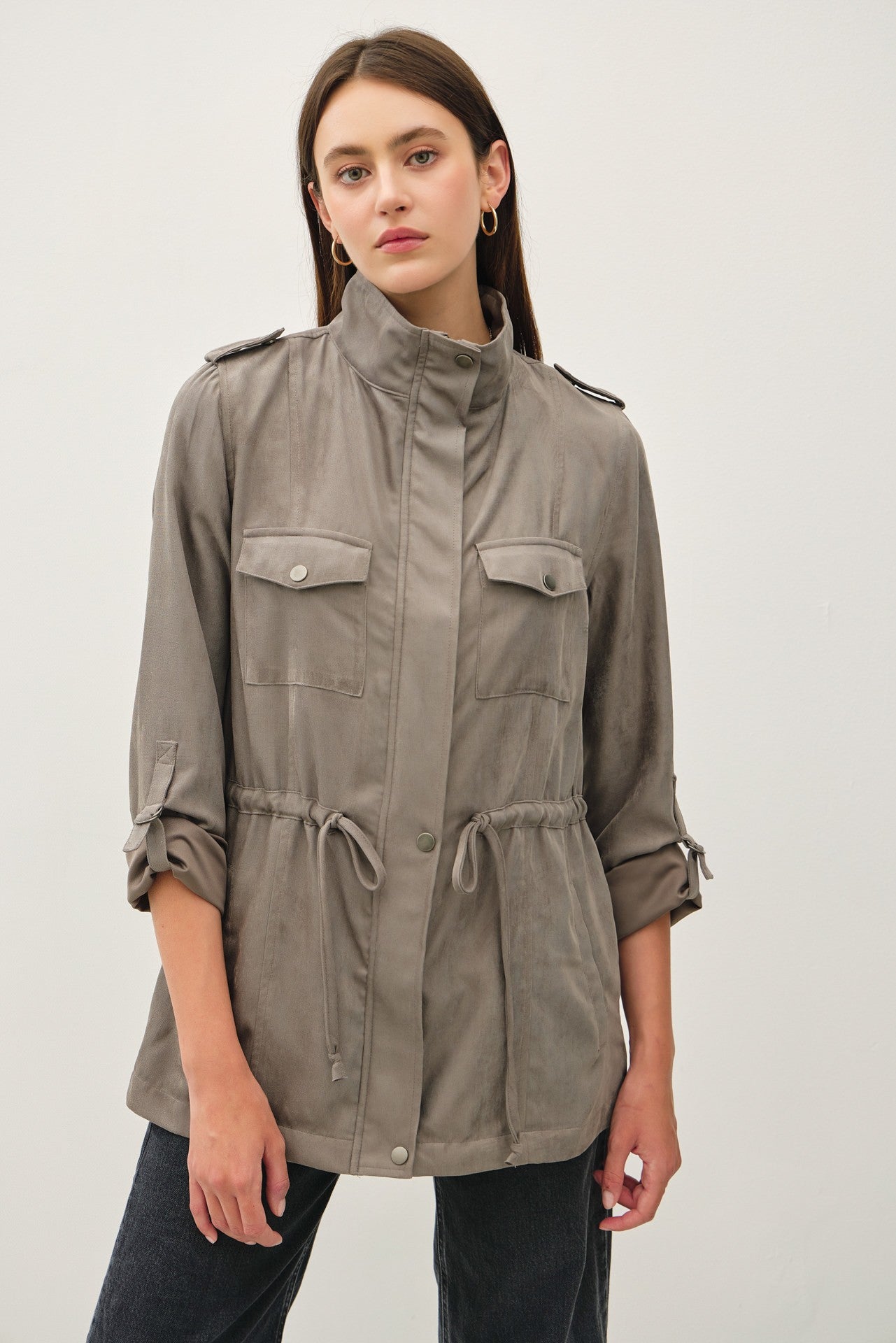 Cinched Waist Safari Cargo Utility Jacket (3 COLORS) | BE COOL *LA LIVE PREORDER