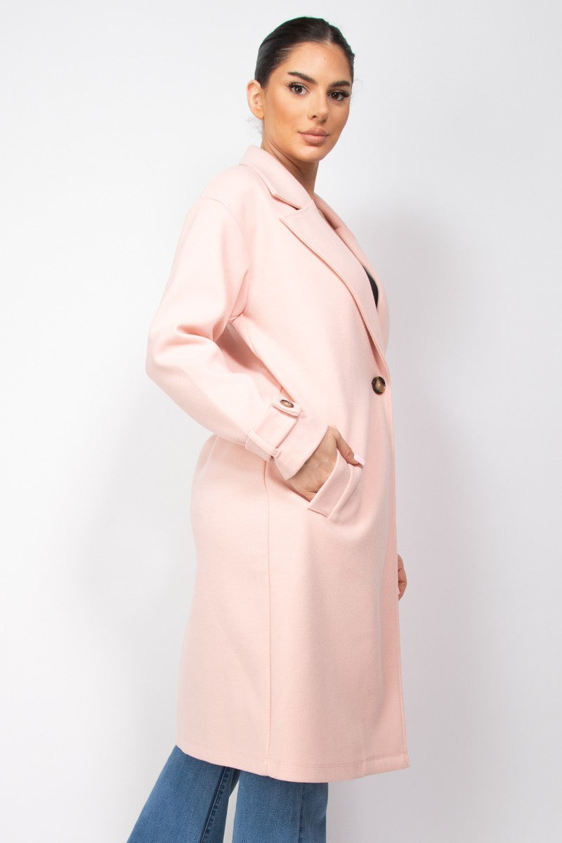 Blush Collar Pocketed Coat