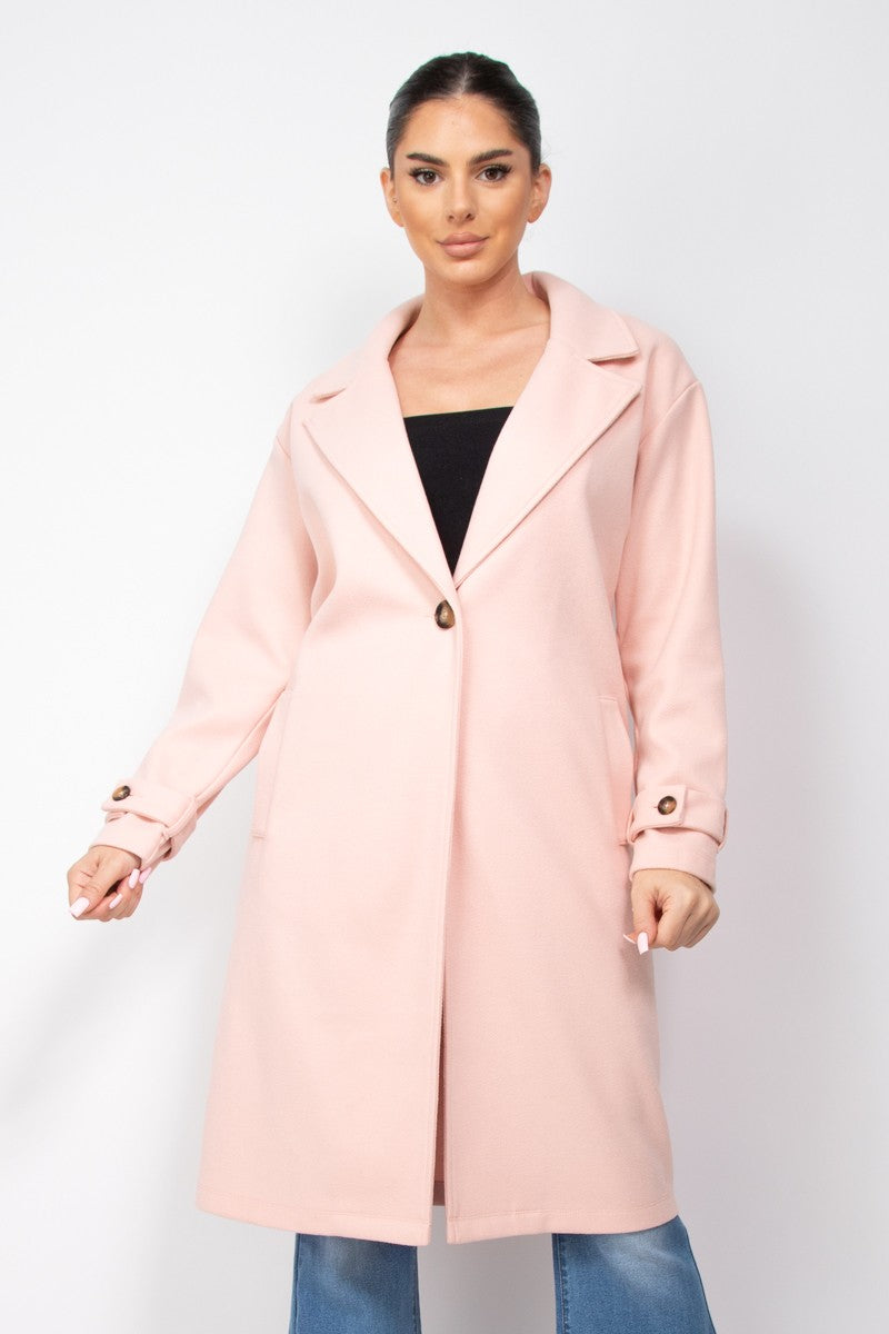 Blush Collar Pocketed Coat