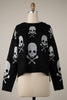 Scattered Skull Print Sweater Top