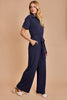 Dark Grey Collar Wide Leg Jumpsuit | GILLI *30A JANUARY PREORDER