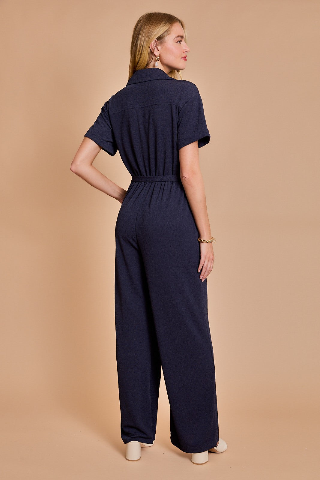 Dark Grey Collar Wide Leg Jumpsuit | GILLI *30A JANUARY PREORDER