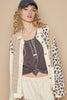 Leopard Haute Contrast Colorblock Quilted Jacket | POL