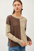 Color Block Basic Round Neck Sweater