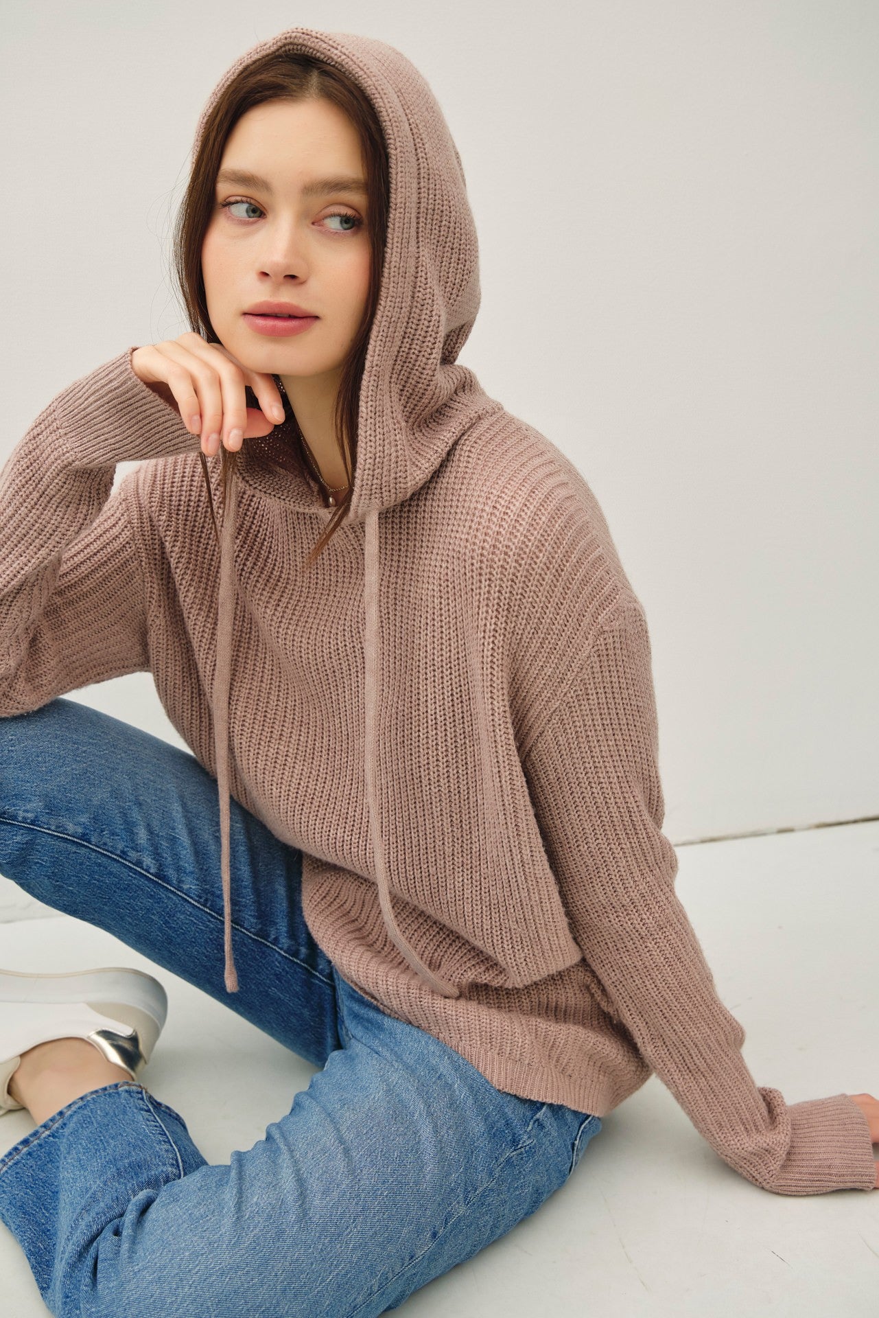 Cozy Waffle Knit Hoodie Sweater