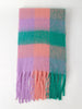 Color Block Checkered Scarf Soft Warm Shawl