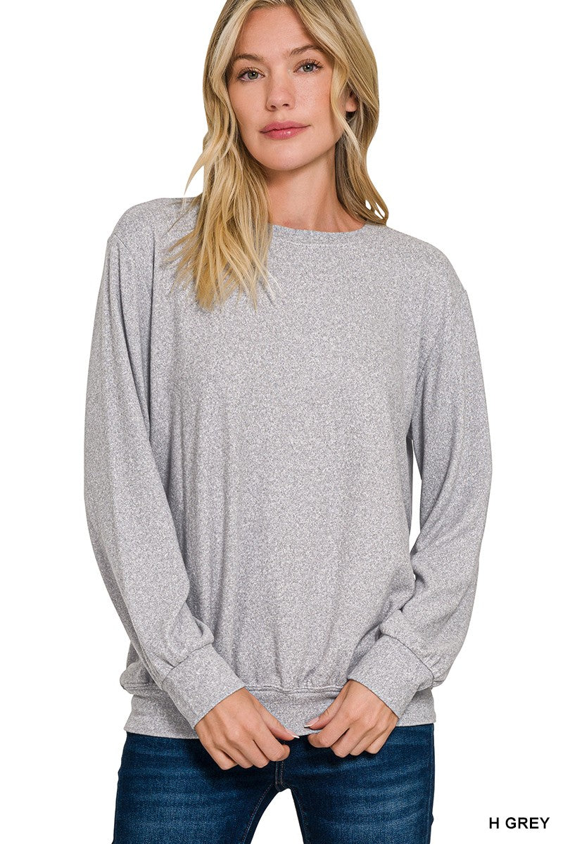 Soft Melange Round Neck Pullover**DEAL - COUPON EXCLUDED