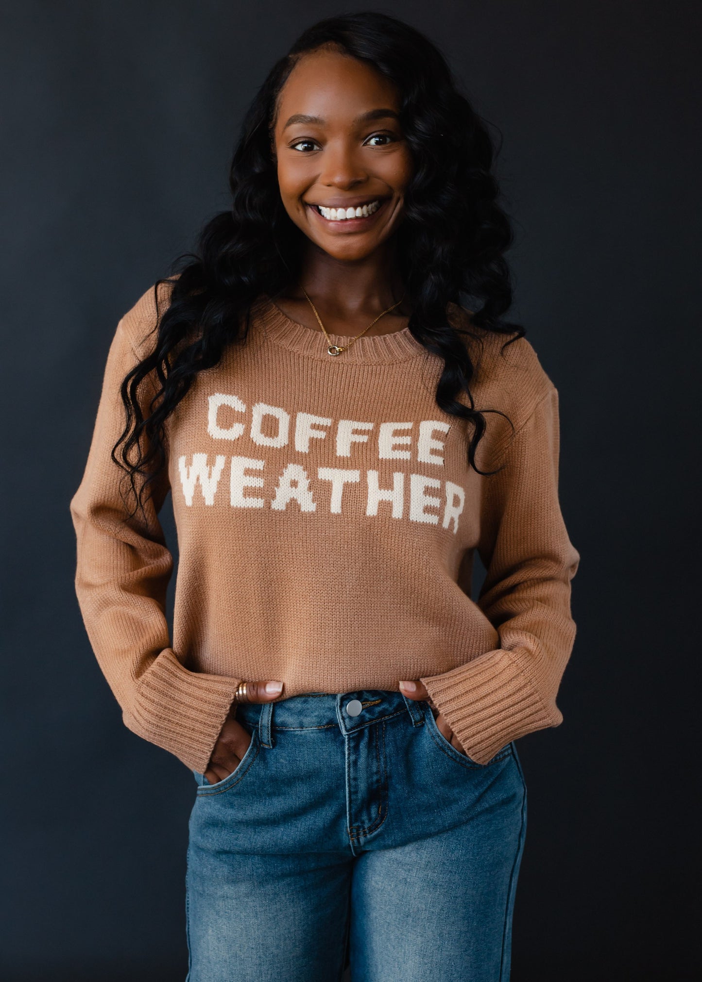 Lt. Brown Coffee Weather Sweater