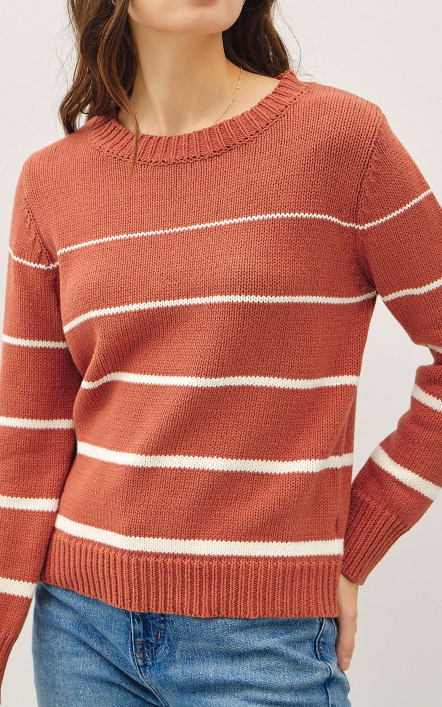 Gradient Striped Crewneck Sweater