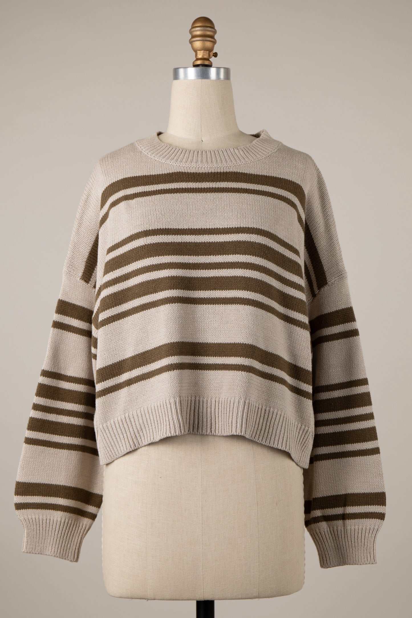 Asymmetrical Striped Lightweight Knit Cropped Top (3 COLORS)  | MIRACLE *LA LIVE PREORDER