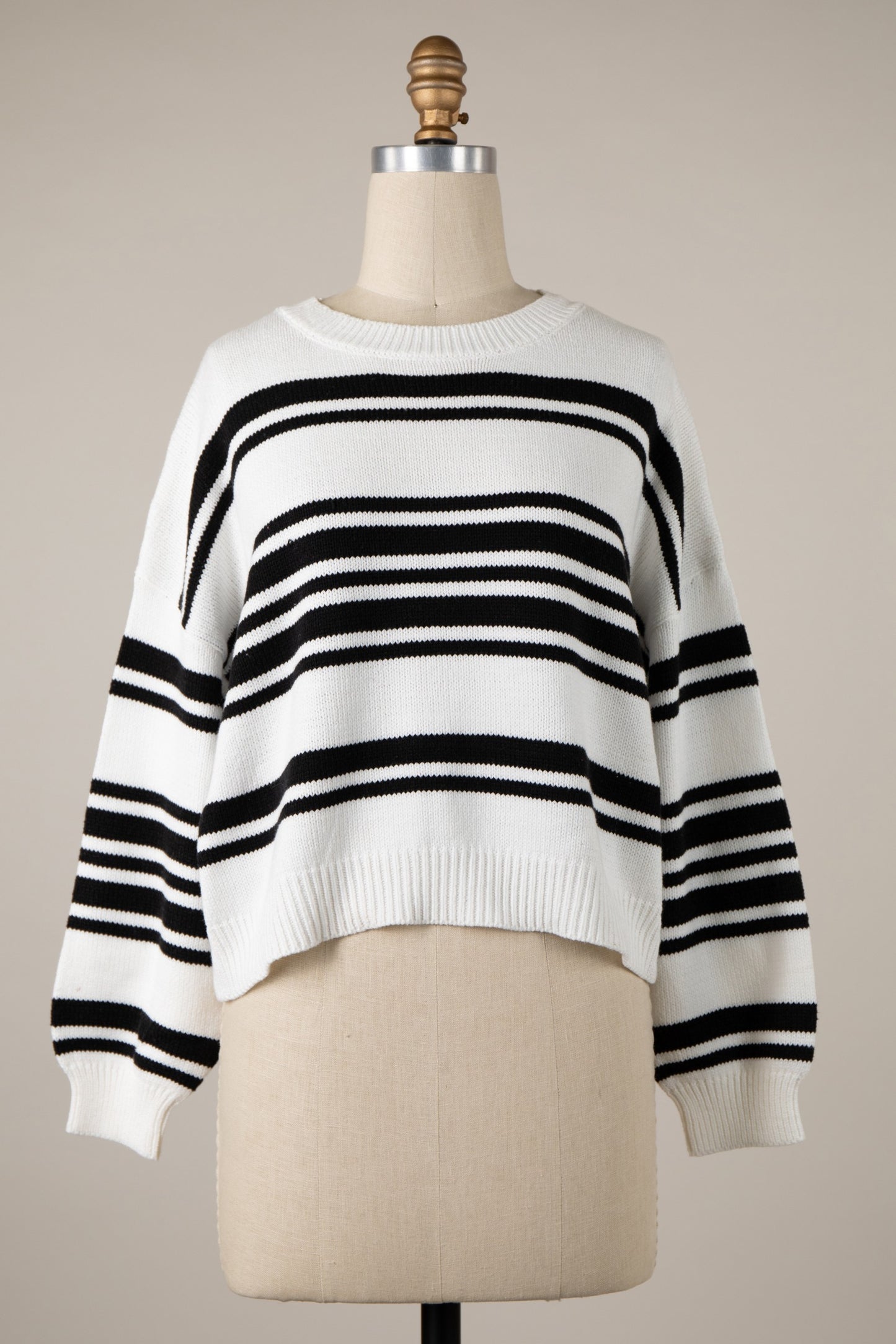Asymmetrical Striped Lightweight Knit Cropped Top (3 COLORS)  | MIRACLE *LA LIVE PREORDER