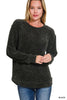 Chenille Waffle Round Neck Sweater* - Final Sale