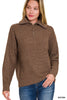 Half Zip High Collard Pullover Sweater (8 COLORS) | ZENANA *LA LIVE PREORDER