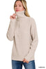 Half Zip High Collard Pullover Sweater (8 COLORS) | ZENANA *LA LIVE PREORDER