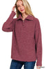 Half Zip High Collard Pullover Sweater (8 COLORS) | ZENANA *LA LIVE PREORDER