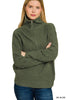 Half Zip High Collard Pullover Sweater (8 COLORS) | ZENANA *LA LIVE PREORDER