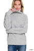 Half Zip High Collard Pullover Sweater (8 COLORS) | ZENANA *LA LIVE PREORDER