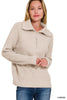 Half Zip High Collard Pullover Sweater (8 COLORS) | ZENANA *LA LIVE PREORDER