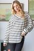 Puff Sleeve Stripe V-Neck Top