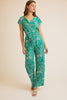 V-Neck Waist Tie Tropical Print Jumpsuit | GILLI *30A JANUARY PREORDER