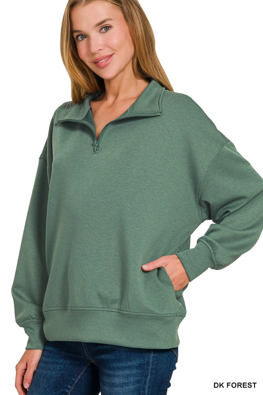 Scuba Half Zip Pullover (7 COLORS) | ZENANA *LA LIVE PREORDER