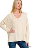 Corded Rib Long Sleeve Hi-Low Top - DEAL