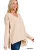 Corded Rib Long Sleeve Hi-Low Top - DEAL