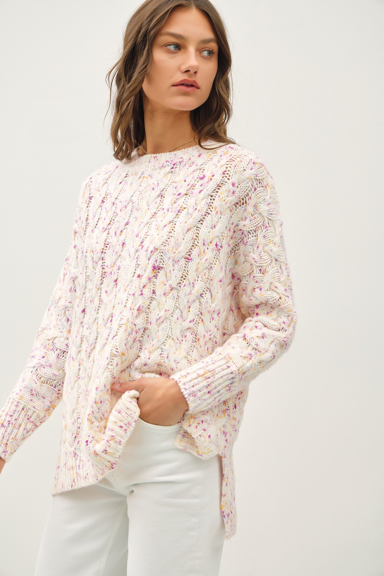 Chunky Speckled Wool Sweater